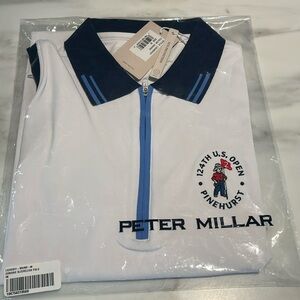 Ladies Peter millar performance sleeveless polo. US Open size M